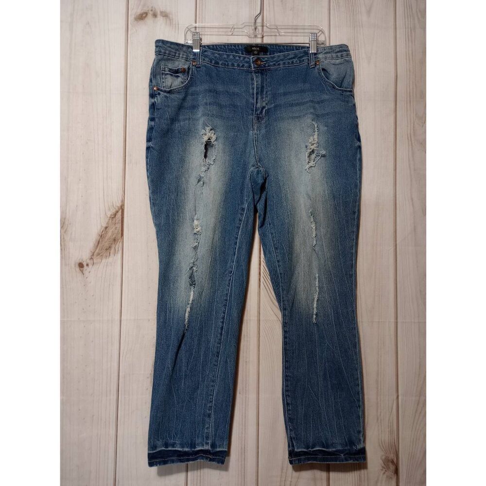 Ellos Jeans Ladies‎ 18 Straight Leg Distressed